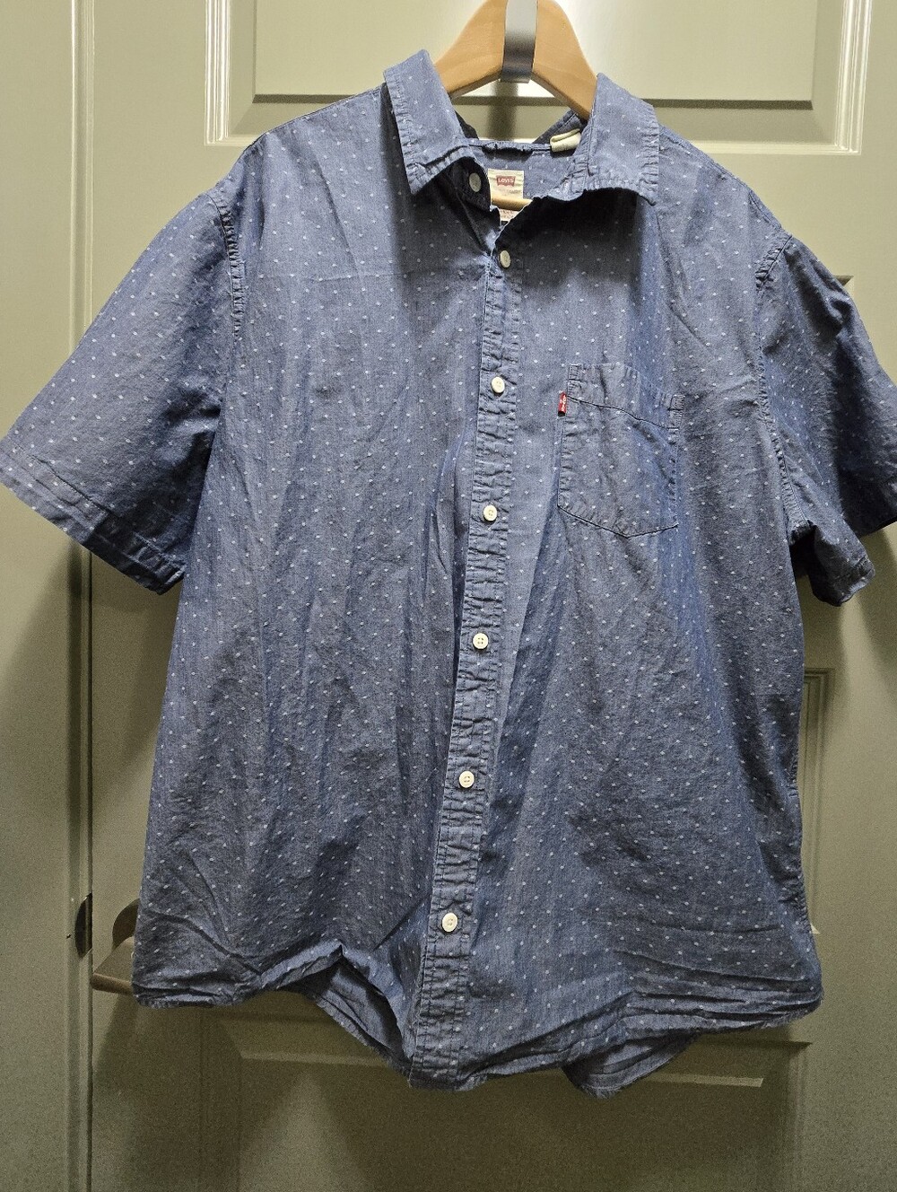 Levi's Men’s Blue Short-Sleeve Button-Up Shirt Size XXL